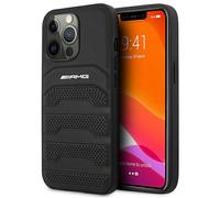 Phone Case iPhone 14 Pro Max Mercedes AMG Genuine Leather Logo Black