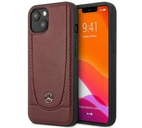 Phone Case iPhone 15 Mercedes Genuine Leather Burgundy Star Logo