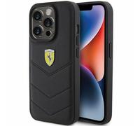 Phone Case iPhone 15 Pro Ferrari Genuine Leather Black
