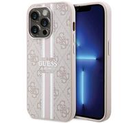 Phone Case iPhone 15 Pro Guess Faux Leather Pink MagSafe Compatible