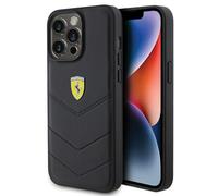 Phone Case iPhone 15 Pro Max Ferrari Genuine Leather Black
