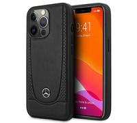 Phone Case iPhone 15 Pro Max Mercedes Genuine Leather Black Star Logo