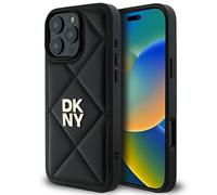 Phone Case iPhone 16 Pro Max DKNY Faux Leather Black Logo
