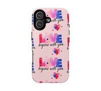 Phone Case - Love Begins With You Pink Magnetic Tough Case