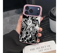Phone Case, Pink Bumper, Star Pattern Design, Clear Protective Cover