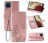 Phone Case Protection Case For Samsung Galaxy A12 Flip Cover Bag Pouch Pink New