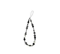 Phone Charm, Beaded Phone Bracelet Strap, Pink, Purple Pearl Bow Charms, Cute Chain Mobile Wrist Straps for Girls Women Handheld Women Bag Gifts For Family, Friends (Black)