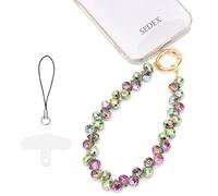 Phone Charm Crystal Beaded Wrist Bracelet Strap Black Camera Wristlet Lanyard Cute Angel Cell Phone Keychain for Women Small Y2K iPhone Case Charm, regular, Copper, No Gemstone