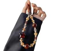 Phone Charm with Crystal/Handpainted Bead, Kawaii Hands-Free Phone Wrist Strap for Women Girl, Cute Leopard Bow Print, Luxury Bling Diamond Glitter Beaded, CellPhone Lanyard for Camera Bag Keychain
