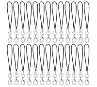 Phone Charms Strap, 100 Pcs Cell Phone Lanyard String, Keychain String Bulk Phone Charm Lanyard Charm Strap for Hanging Phone Charms Pendant Keychains DIY Jewelry Making Accessories (Black)