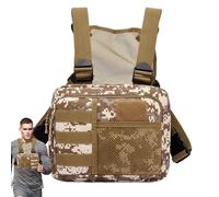 Phone Chest Harness Running | Chest Pack Shoulder Belt Bag Outdoor - Running Organizing Pouch, Lightweight Utility Pack for Fishing Mountaineering, Breathable, yellow camouflage, Refer to description