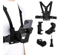 Phone Chest Mount Harness Strap, 360° Rotation Chest Phone Holder | Adjustable Chest Mount Phone Holder, Hands-Free Body Action Cameras Mount for iPhone, Samsung, Gopro, DJI Osmo, POV/VLOG