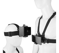 Phone Chest Mount Harness Vest and Head Strap Clip Holder for POV/VLOG, Compatible with iPhone,Samsung,GoPro Hero,DJI Osmo,AKASO and Action Cameras