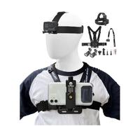 Phone Chest Mount Head Strap Accessories Kit - POV Phone Holder for Vlogging Video Compatible With iPhone 17 16 Pro Max Plus 15 14 13 - Hands Free Body Camera Mount for Immersive Fishing Recording