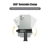 Phone Clamp Holder with 360° Rotatable Design for Vertical/Horizontal and Cold Shoe Expansion