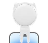 Phone Clip Selfie Light - Clip Selfie Ring Light, USB Rechargeable Phone Light with Cat Ear - Fill Light for Phone, Tablet with Powered Selfie Ring Light