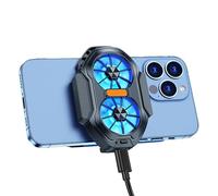 Phone Cooler - 3.41 Inch Duàl Fan Radiator | ABS Duàl Turbine Cooling With Back Clip, Two-Speed Air Cooling | Keeps Mobile Phones Cool For Gamiņg, Streaming, Charging