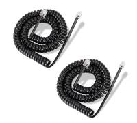 Phone Cord 16 FT Uncoiled/2FT Coiled, 2 Pack Telephone Cord, RJ9 Long Phone Handset Cords Use for Polycom VVX 250/350 / 450 IP Telephone, Balck