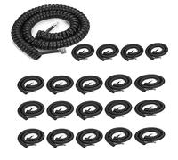 Phone Cord Landline8Ft Uncoiled / 1.4Ft Coiled Landline Phone Handset Cable RJ9 4P4C Telephone Accessory- Black (20pack)