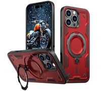 Phone Cover Bundles Compatible with iPhone 16 Pro Max Case with Magnetic Invisible Kickstand,Anti-Slip and Drop-Proof Protective Cover with 360° Ring Stand,Shockproof Slim Hard Back Soft Edge Case Cas