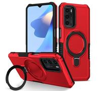 Phone Cover Bundles For OPPO A9 2020/A5 2020 Sleek Minimalist Slim Case,Metal Ring Kickstand Shockproof Hard PC Heavy Duty Protective Case [Military Drop Protection] For A9 2020/A5 2020 Case(Red)