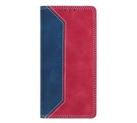 Phone Cover for OnePlus Nord CE 2 Lite 5G Phone Case Girls,PU Leather Wallet Flip Cover TPU Bumper Shockproof Anti-Dust Simple Bookstyle Card Slots Case for OnePlus Nord CE 2 Lite 5G,Dark Blue/Red