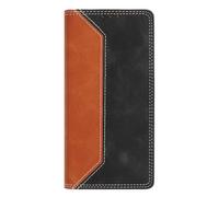 Phone Cover for Redmi Note 12 Turbo 5G Flip Folio Cover,PU Leather Wallet Case TPU Bumper Shockproof Anti-Dust Simple Bookstyle Card Slots Built in Magnet Case for Redmi Note 12 Turbo 5G,Brown/Black