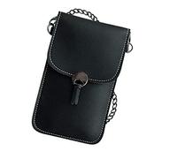 Phone Crossbody Touches Screen Bag, Touchable Leather PU Bag With Back Side Clear Touching Screen Window as the gift to women(Black)