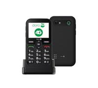 DORO Phone - Doro Leva E10 - 4G Mobile Phone For Elderly - 2.4" Landscape Display, High Contrast Keys, Extra Loud & Clear Sound, HD Voice, Camera, Doro Secure Button - Charging Cradle - Black