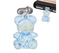 Phone Dust Plug - 2 Cm Acrylic Bear Charm, Cute Port Cover, Mobile Pendant | Decorative Charging Protector For Tablets Smart Devices Universal Gadget Ornament Guard Pocket Friendly Design Gifting