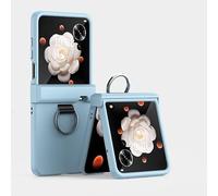 Phone Flip Case Hard PC Phone Case with Holder & Hinge Protection Compatible with Honor Magic V Flip , Ultra-Thin Fold Slim Fit Design Cover,Shockproof Anti-Fall Protection Case Case Cover(BlueB)