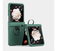 Phone Flip Case Hard PC Phone Case with Holder & Hinge Protection Compatible with Honor Magic V Flip , Ultra-Thin Fold Slim Fit Design Cover,Shockproof Anti-Fall Protection Case Case Cover(GreenA)