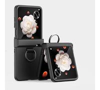Phone Flip Case Hard PC Phone Case with Holder & Hinge Protection Compatible with Honor Magic V Flip , Ultra-Thin Fold Slim Fit Design Cover,Shockproof Anti-Fall Protection Case Case Cover(Black)