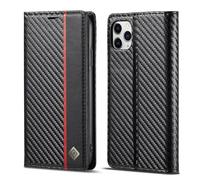 Phone Flip Case Ultra-Thin Case Compatible with iPhone 11 Pro,Luxury Carbon Fiber Texture PU Leather+TPU Hybrid Case,Full Protection Shockproof Flip Cover [Fingerprint Prevention][Camera＆Screen Protec