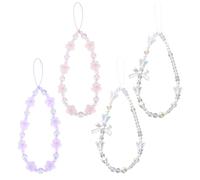 phone FUIPVGI 4 Pcs Charm Beaded Wrist Straps, Cute Mobile Chain Accessory for Girls and Women