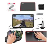 Phone Game Converter Set, Wired Mechanical USB Converter Keyboard and Mouse Set, Half Hand Game Adapter, Portable Ergonomic Converter Set with RGB LED Backlit for Tablet