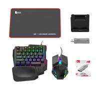 Phone Game Converter Set, Wired Mechanical USB Converter, Keyboard, Half-Hand Portable Game Adapter, RGB LED Backlit for Improved Mobile Plaything Experience