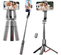 Phone Gimbal Stabilizer for Phone,Selfie Stick & Tripod with Remote Control | One-Touch Horizontal/Vertical Switch & 360° Rotation | Portable Design