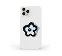 Phone Grip Compatible with Magsafe - Cute Flower Series Transparent Acrylic Collapsible Design Magnetic Phone Grip Include Magnetic Adapter Ring (Black)