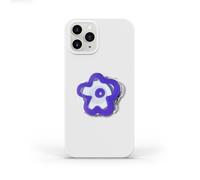 Phone Grip Compatible with Magsafe - Cute Flower Series Transparent Acrylic Collapsible Design Magnetic Phone Grip Include Magnetic Adapter Ring (Purple)