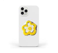 Phone Grip Compatible with Magsafe - Cute Flower Series Transparent Acrylic Collapsible Design Magnetic Phone Grip Include Magnetic Adapter Ring (Yellow)