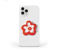 Phone Grip Compatible with Magsafe - Cute Flower Series Transparent Acrylic Collapsible Design Magnetic Phone Grip Include Magnetic Adapter Ring (Orange)