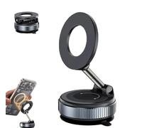 Phone Holder, 360° Adjustable Vacuum Magnetic Phone Holder, Universal Magnetic Mount, Super Strong Suction, Dualaxis Adjustability For All Smooth Surface, All Phones (black)