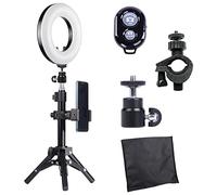 Phone Holder 9-inch Selfie Dimmable LED Ring Light kit with Desk Light Tripod Stand Mirror Bluetooth Remote Smartphone Holder Mount for Photo Studio Selfie Shooting YouTube TikTok Vlogging Makeup Vlog