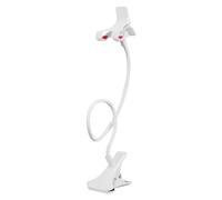 Phone Holder, Flexible Lazy Arm Phone Holder for Bed, Multifunctional Long Arm Clip Clamp,Multipurpose Overhead Long Arm Mount Stand (White)