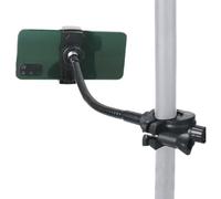 Phone Holder for Microphone Stand, Adjustable Music Stand Phone Mount, Anti-Slip Smartphone Clamp with Flexible Gooseneck Arm for Live Streaming, Recording Videos, Traveling