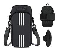Phone Holder for Running Armband Cell Phone Purse Crossbody for Women Men Kids,iPhone 17 16 15 14 13 12 11 Pro Max Xs 16e Xr X 8 7 Plus Mini Pouch,Galaxy S26 S25 S24 Ultra Note Arm Bag Black