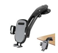Phone Holder Suction Cup 360 Degree Rotating Mount Bottom Curved Windshield Mount Phone Holder with Flexible Angle Adjustment Secure Suction Base for Win Navigation