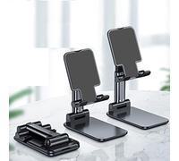Phone Holder with Adjustable Height and Angle, Portable and Stable Phone Stand for Desk Plastic Mobile Phone Stand Adjustable Desktop Phone Holder Dock (Black)