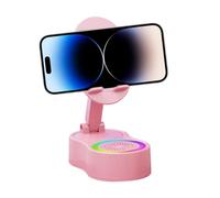 Phone Holder with Inductive Speaker - Wireless Inductive Speaker with Ambient Light | Sound Dock for Listening to Music Watching Videos Live Streams